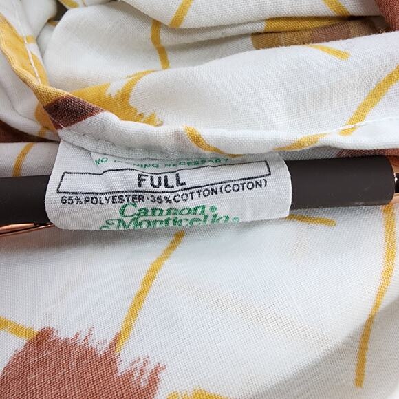 Vintage Cannon Monticello No Iron Full Sheets Top Bottom GEOMETRIC Brown Cowboy - Picture 4 of 6